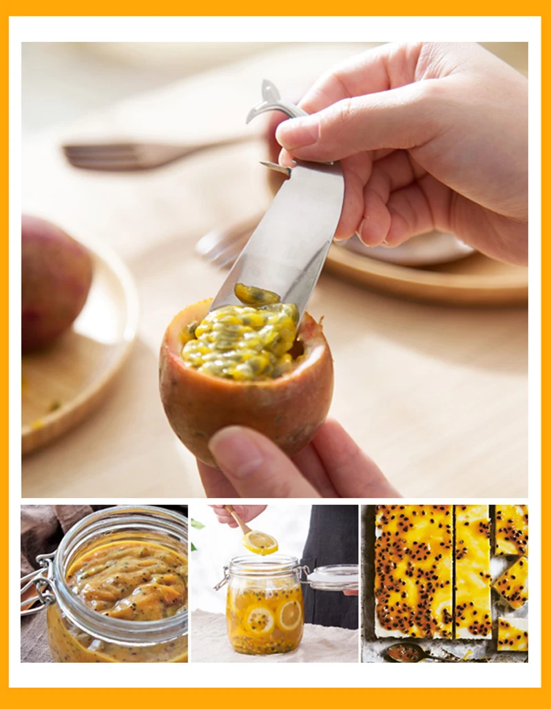TUUTH Stainless Steel Passion Fruit Spoon Fruit Opener Dolphin Shape Melon Scoops Avocado Opening Knife Cute Kitchen Tools1