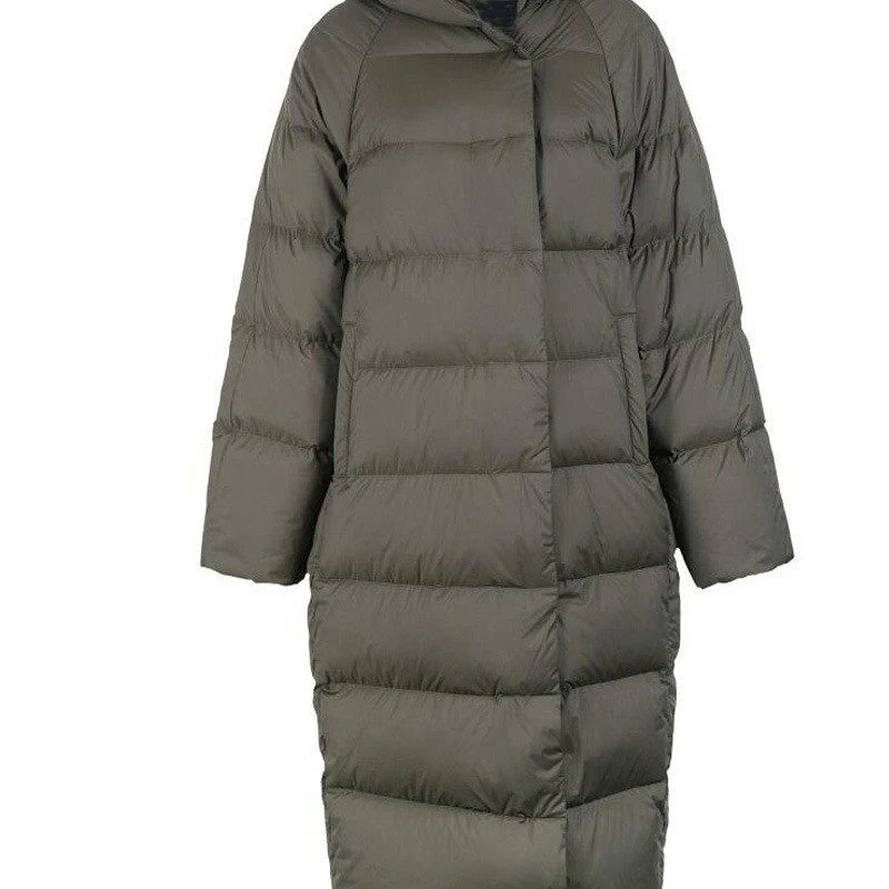 Зимний женский ультра тонкий пуховик, Брендовое повседневное длинное пуховое пальто с капюшоном, женская верхняя одежда нового размера плюс 5XL, Doudoune Femme Hiver - Цвет: Gray