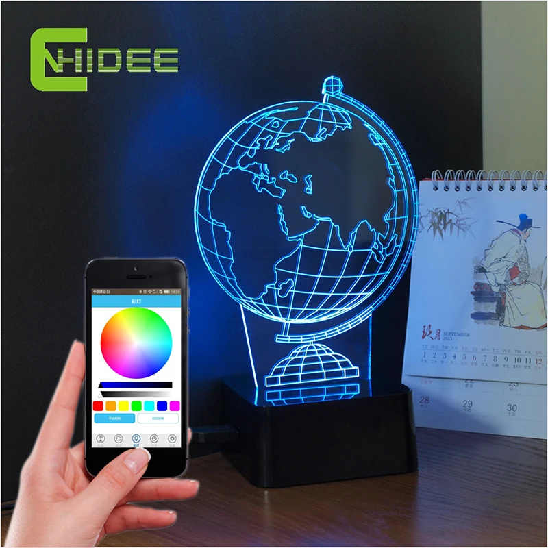 

Creative Gifts 3d Night Light Earth Globe USB Bluetooth Music Table Led Lamp Phone App Controller Home Lighting Lampara