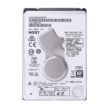 

HGST NEW 2.5" HDD 750GB Internal Laptop Hard Drives disk SATAIII 750g 32M for Notebook HTS541075A7E630 7MM