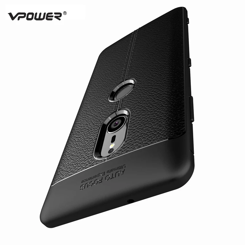 

For Sony Xperia XZ3 Case Vpower Lichee Pattern Shock Proof Soft TPU Phone Cases Fundas For Sony Xperia XZ3 Back Covers Free Ship