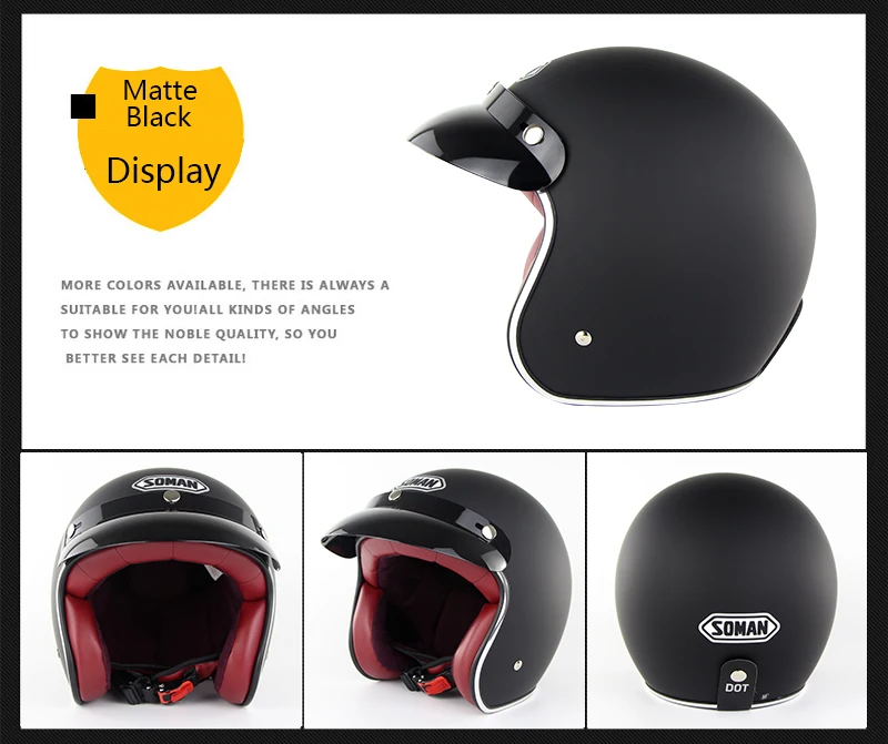SOMAN SM512 мотоциклетный шлем с открытым лицом Чоппер винтажный Мотоциклетный Шлем КАСКО мотоциклетный шлем Ретро шлем мотоциклетный шлем каск точка