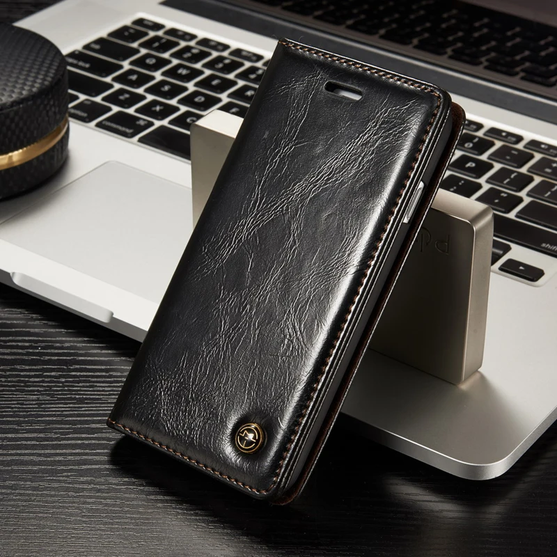 Luxury Leather Auto Flip Card Holder Case For iPhone 8 7 6 6s