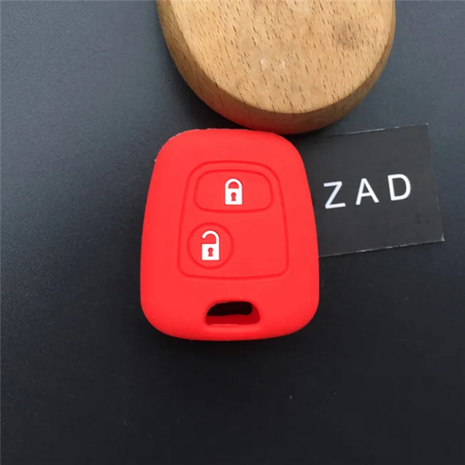 ZAD 2 кнопки силиконовый чехол для ключа автомобиля чехол для Citroen C1 C2 C3 Pluriel C4 C5 C8 Xsara Picasso чехол для ключей - Название цвета: Красный