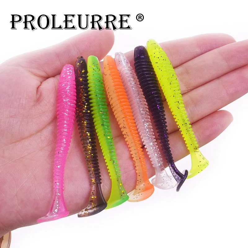 

10pcs/lot Soft Lure Fishing Lures 70mm 2g Double Color Silicone Bait Artificial jigging Wobbler Bass Pike Carp Fishing Baits