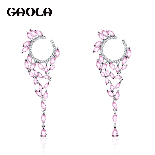 Gaola New Elegant Earrings Horse Eye Cz Flower Shape Drop Brincos Gaola New Elegant Earrings Horse Eye Cz Flower Shape Drop Brincos White Gold Color Jewelry