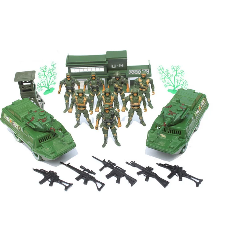 30PCS Military Artillery Sand Scene Model Toy Kits Army Men Accessories 
