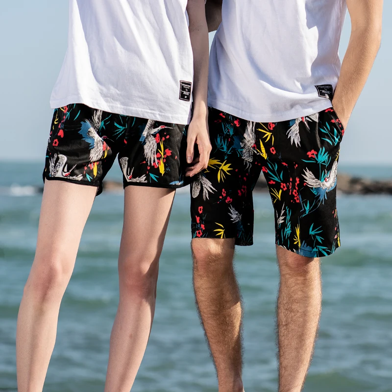 

Unisex Summer Board Shorts Men Women Swimsuit Bathing Wear Surf Boxer Brie 2019 Brand coupon's cotton beach shorts Swim Trunk