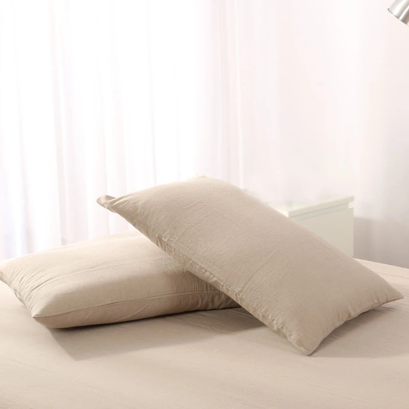 

New Style 1 Pair Solid Color Cotton 48*74cm Pillow Cover Rectangular Sleeping Bed Pillow Cover High Quality Home Textile Gift