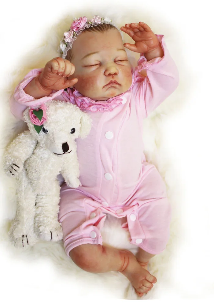 60cm Silicone Reborn Baby Doll Toys Like Real 24inch Vinyl ...