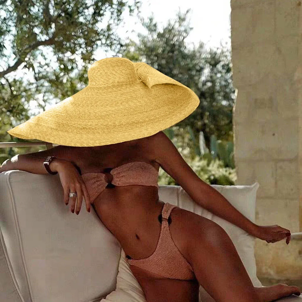 Женская винтажная соломенная шляпа лодочника с широкими полями, элегантная плоская широкополая шляпа Дерби, складная соломенная Кепка, негабаритная складная шляпа