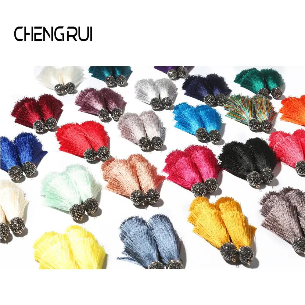 buy CHENGRUI L190 7.9CM,Tassels,SilkTassel,Earrings tassels,Jewelry Accessories,Handmade,Earring pendant,2pcs bag