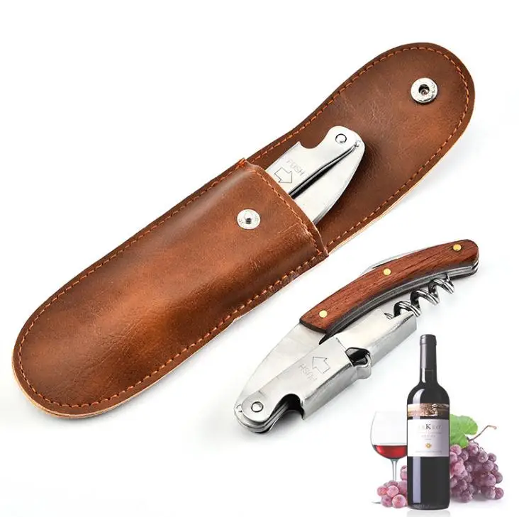 

Double Hinged Corkscrew Hippocampus Knife Wine Bottle Opener Waiters Beer Key Red Wine Champagne Grape Wine Bottle Opener SN1904