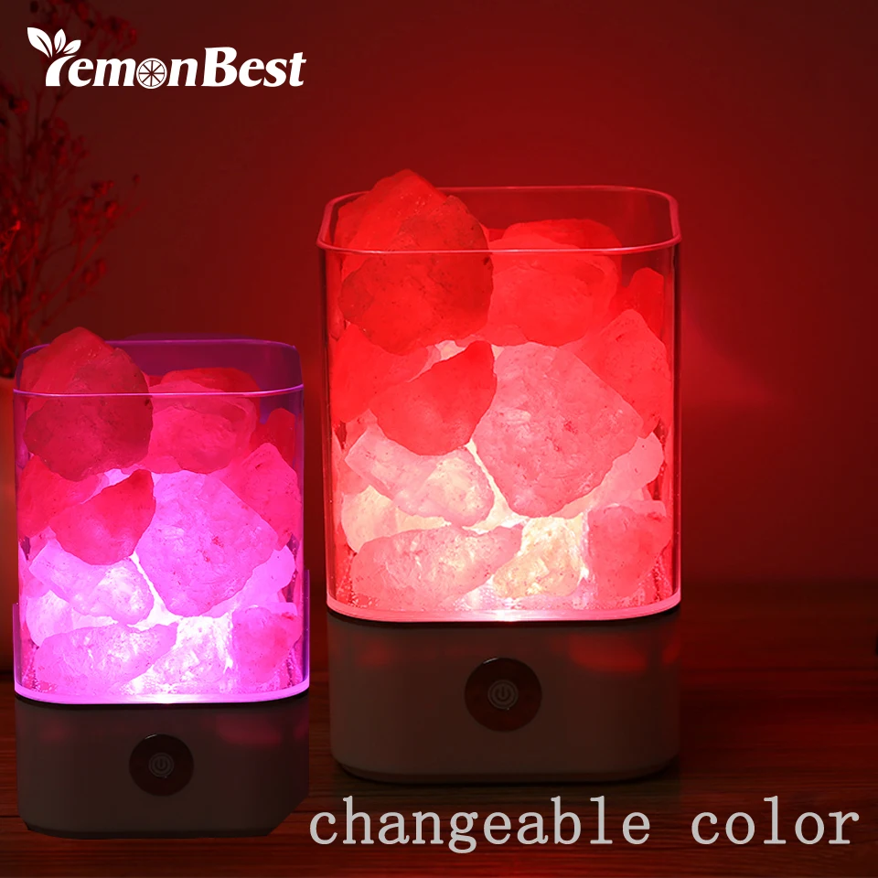 Crystal Salt Lamp Night Light Touch Dimmer Colorful Light Nightlight