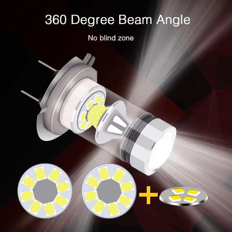 2 шт. H7 H11 H1 светодиодный туман светильник 2400LM 8000K синий светильник HB4 HB3 H3 H8 светодиодный автомобиль бег противотуманные лампы 12V 24V автомобильные аксессуары