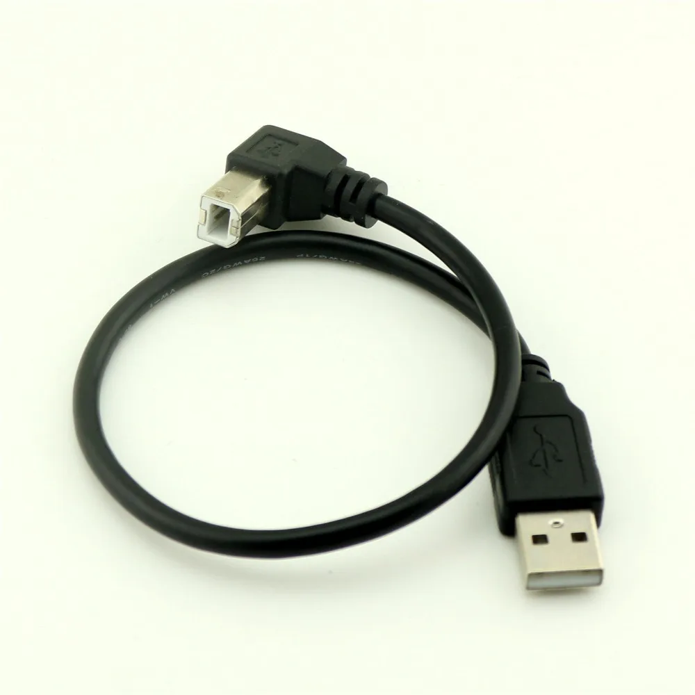 1 шт. 1FT вниз Угловой USB 2 0 B папа к мужчине Конверсионный кабель принтер адаптер