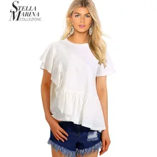 Супер огненный топ; коллекция года; летнее платье; Однотонная футболка с короткими рукавами и рюшами в Корейском стиле; Классная Одежда для девочек