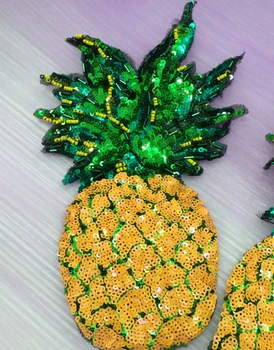 

Pineapple / Ananas Sequined Patches Big Badge Cartoon Motif Applique Women Children Clothes Clothing