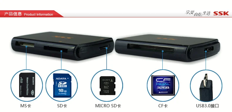 USB3.0 высокоскоростной Многофункциональный Card Reader CF TF карты памяти SD Reader Популярные 059