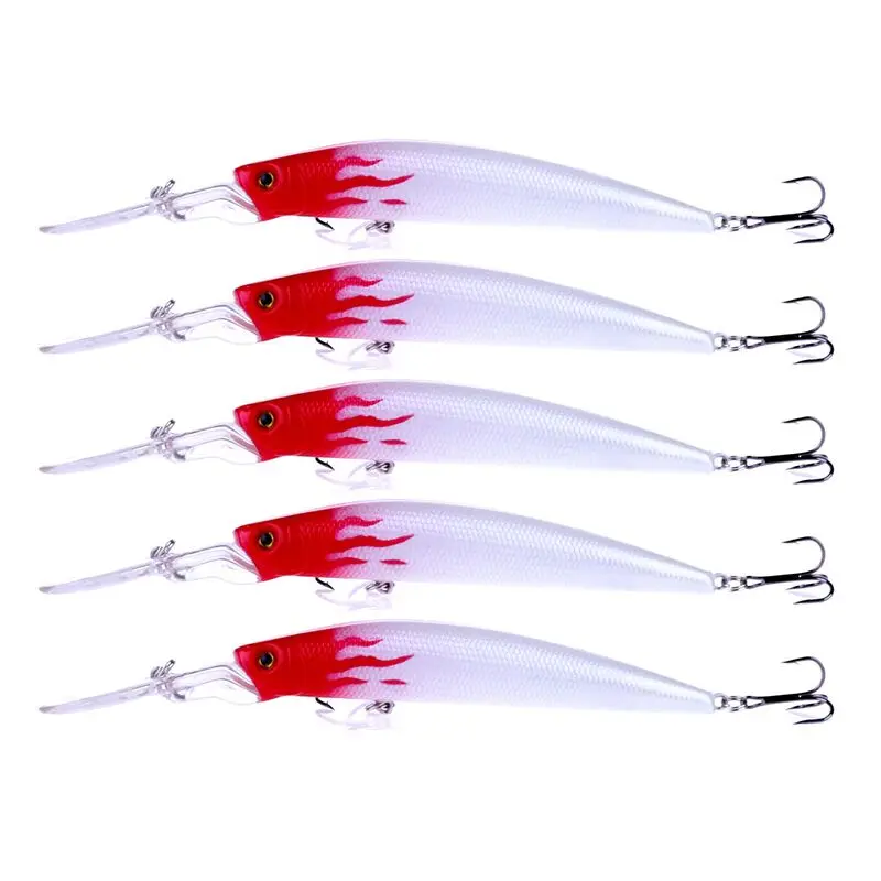 

5pcs 14.5cm 14.7g Big Minnow Fishing Lure Pesca Fishing Tackles Artificial Bait Wide Shovel Mouth Crankbait Fishing Wobblers