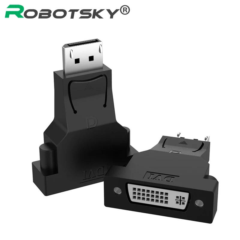 

Robotsky DP to DVI 24+5 Converter Male to Female Display Port Adapter Cable for PC Laptop Projector Monitor