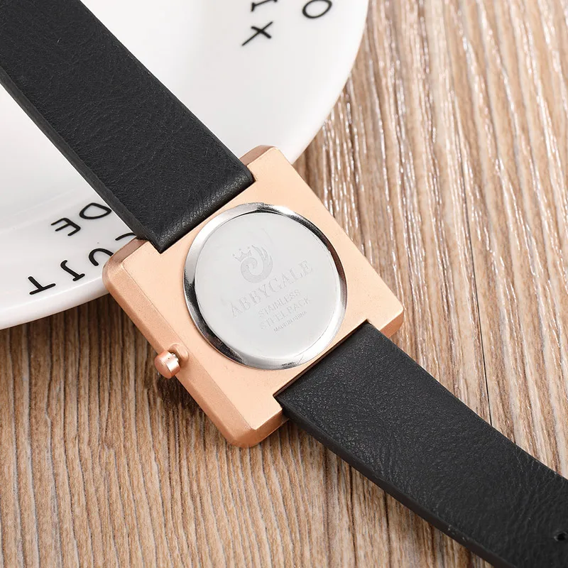 Женские модные часы квадратный минималистичный с кварцевым циферблатом кожаный браслет для часов браслет женские часы простые черные белые женские часы