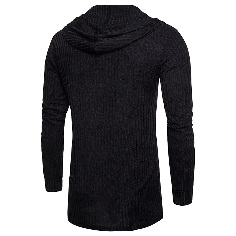 Autumn Men Hooded Cardigan Sweater Casual Long Knit Outwear Stylish Full Sleeve Tops