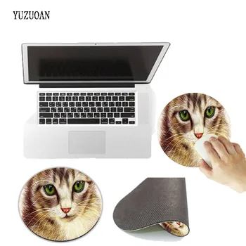 

Yuzuoan Cats Kittens White Background Anti-Slip Cute Mouse Pad Round Soft for computers Mousepad comfort pad Mouse Mat