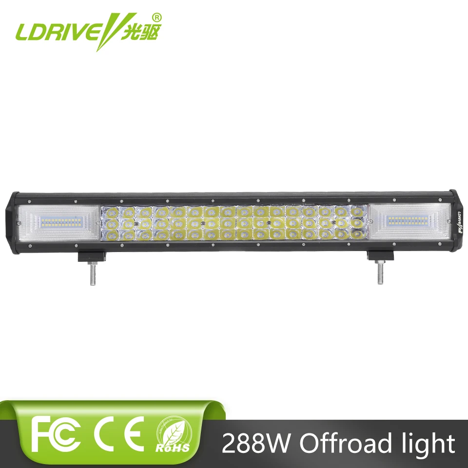 

LDRIVE 20" 288W Tri-row LED Light Bar Offroad Truck Trailer 4x4 4WD SUV ATV LED Bar Driving Light 12V 24V Car Pickup Headlight
