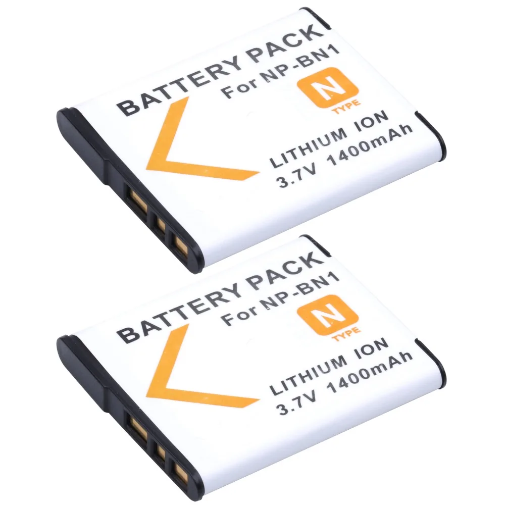 2Pcs PROBTY NP BN1 NP BN1 Battery for Sony Cyber shot DSC QX10 DSC