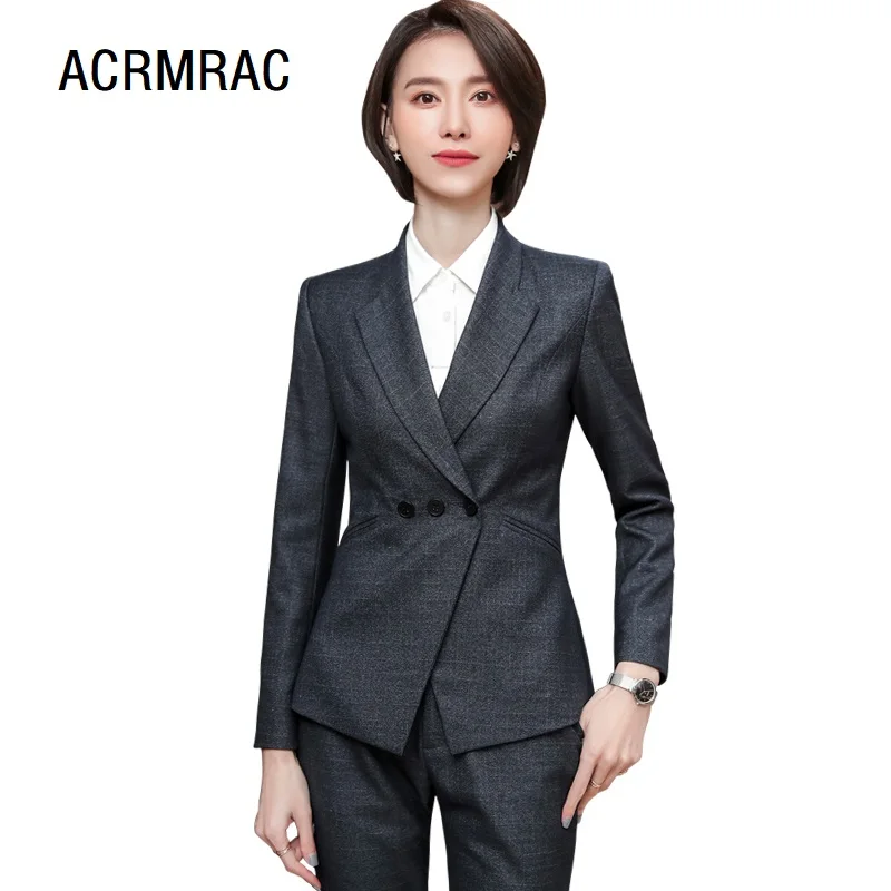 

Women suits Slim spring Long sleeve jacket pants 2-piece set OL Formal Business Women pants suits Woman set suits 6921