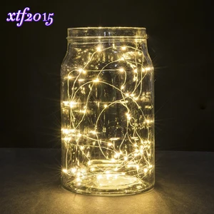 Светодио дный светодиодные Звездные гирлянды Фея микро светодио дный LED s медная проволока, Украшение батареи теплая лампа праздник свадьба свет для рождества стекло - изображение