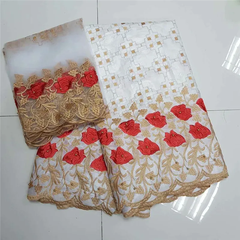 

TL!African Bazin Riche Getzner Lace Fabric 2018 New Design Embroidered High Quality French Tulle Lace With Guipure Lace ! L81730