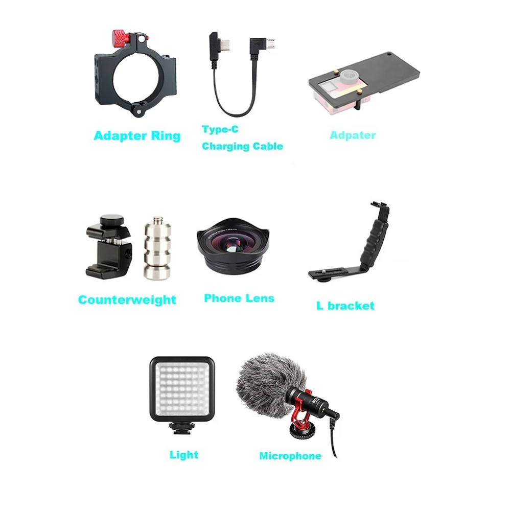 Zhiyun Smooth 4 Gimbal Accessories With Microphone Gorpo Adapter L Bracket Type C Charging Cable Counterweight Phone Lens Light Gimbal Accessories Aliexpress