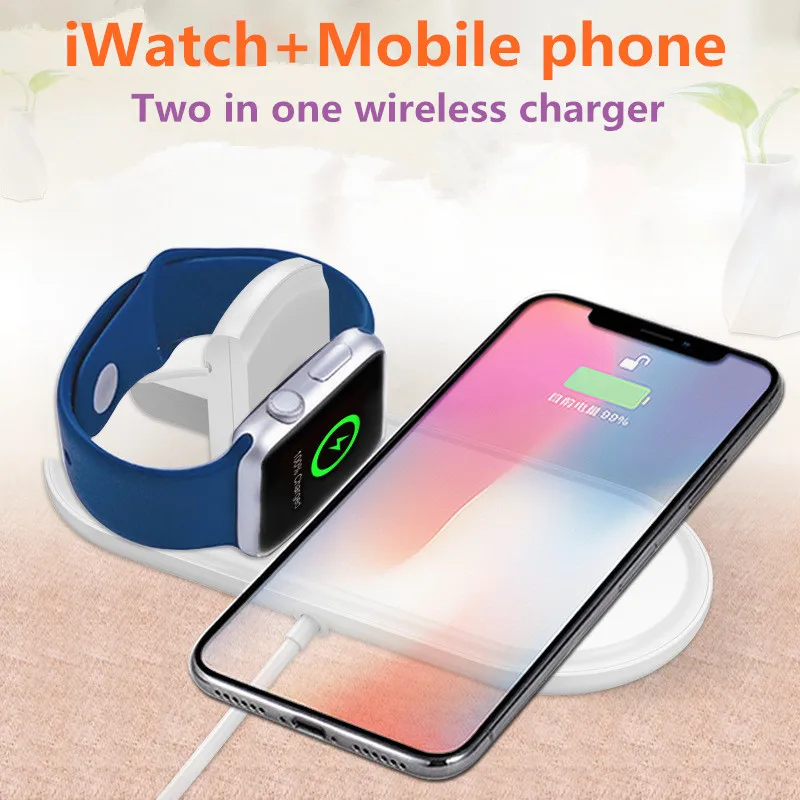 Qi Wireless Fast Charger for Apple Watch 12 3 Watch iPhone X 8 8 Plus