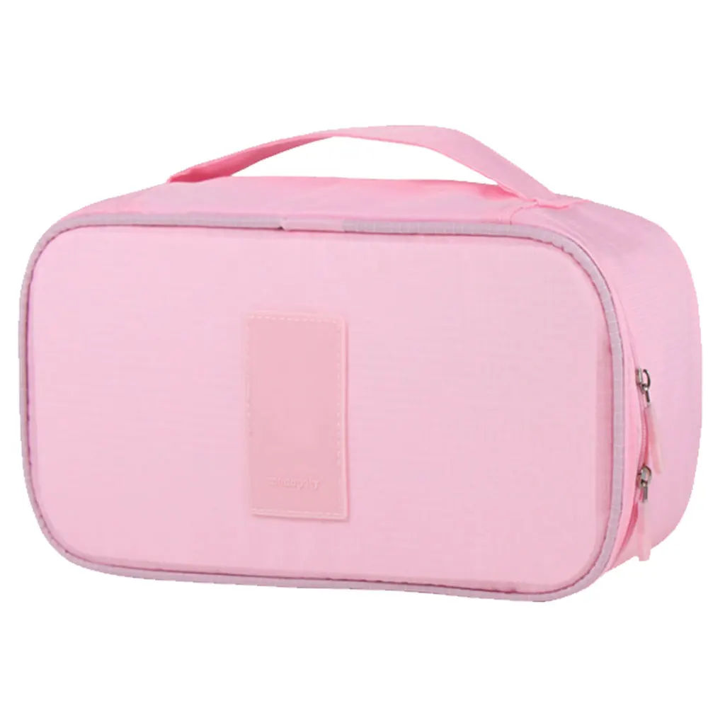 1 x Одежда Нижнее белье хранения Организатор сумка для путешествий Портативный носки упаковки куб хранения путешествия Чемодан составляют мешок - Color: Pink