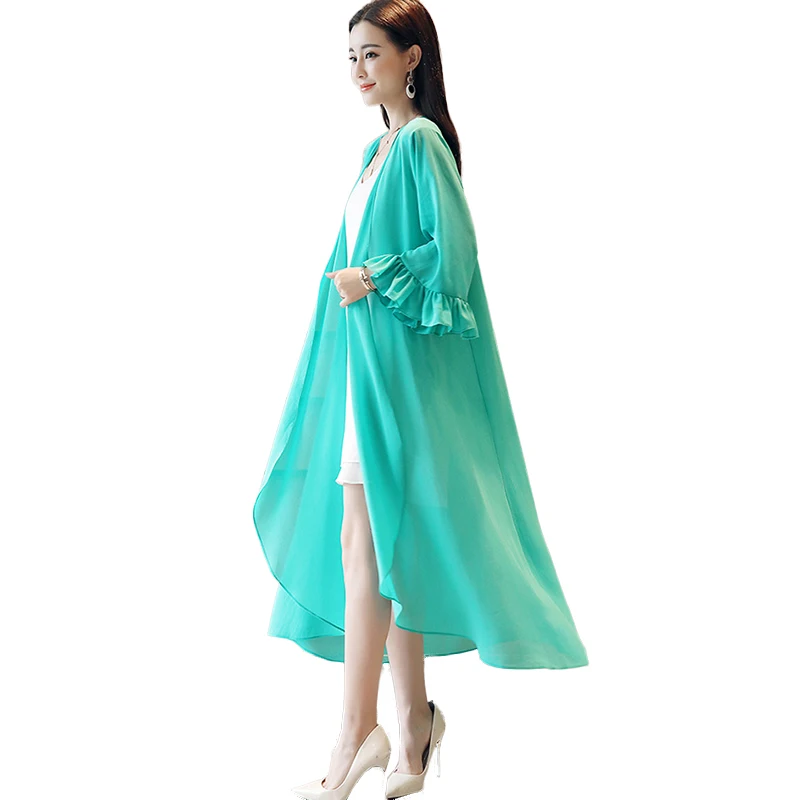 

2019 Fashion Summer Chiffon Shirt Blouse Women Kimono Butterfly Sleeve Tops Causal Loose Maxi Chiffon Cardigan Beach Boho Shirt