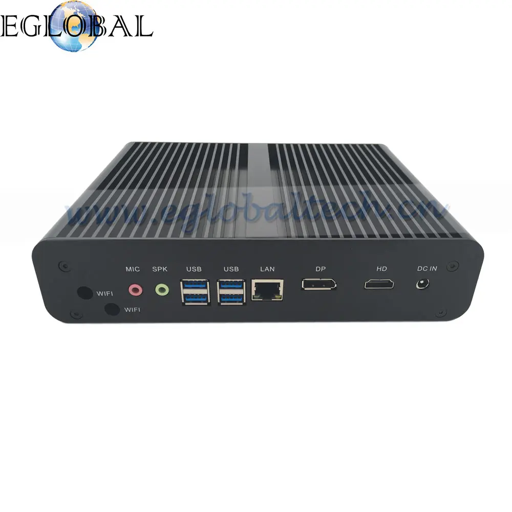 Flash Deal 2017 Eglobal Skylake Fanless Mini Pc Core I7 6500U 6600U with 1*DP 1*HDMI Display Intel HD Graphics 520 Mini Desktop Compuer 4