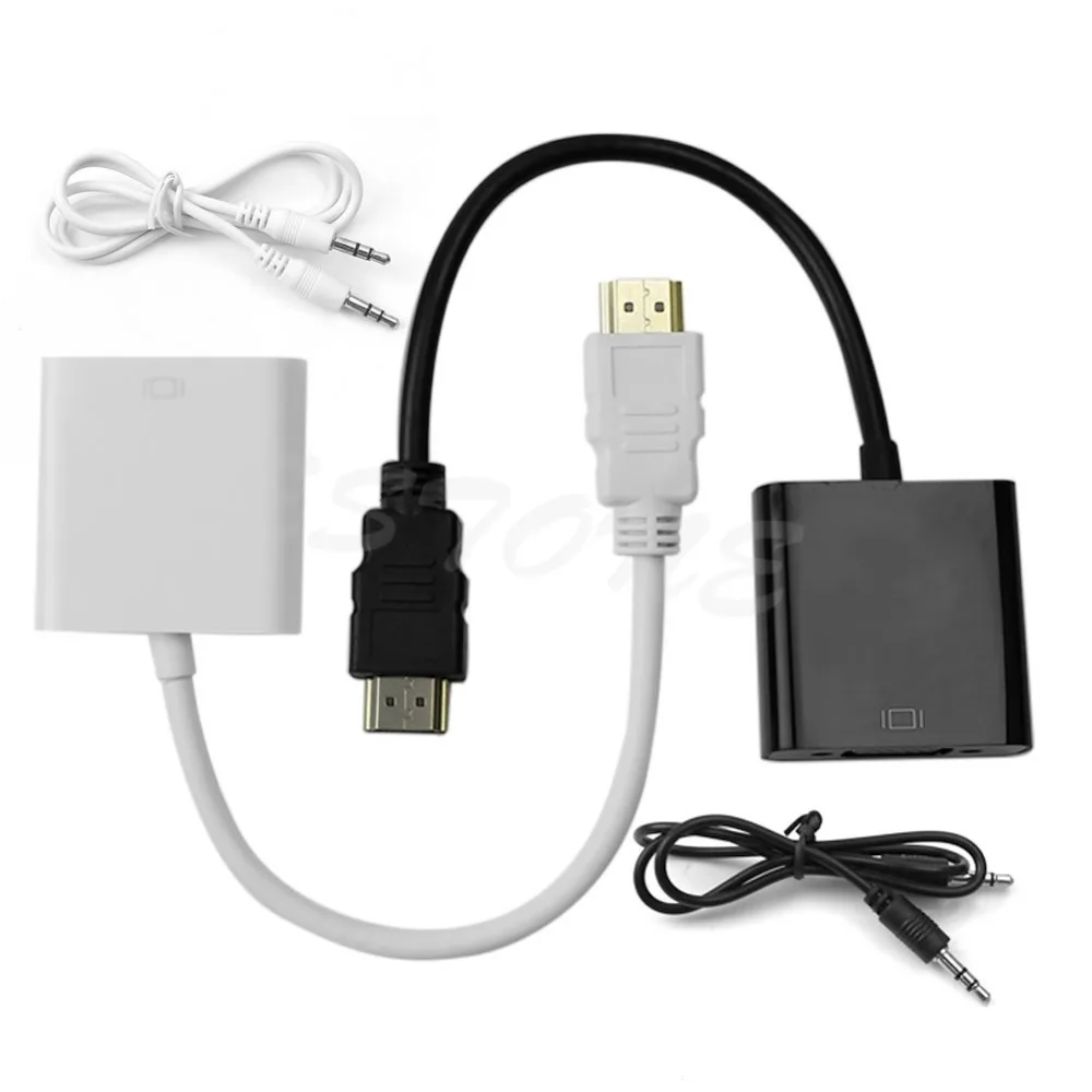 HDMI Male to VGA With Audio HD Video Cable Converter Adapter high-speed HDMI High-Definition Video Signal 1080P for PC hdmi to vga high definition color converter w ypbpr spdif black white