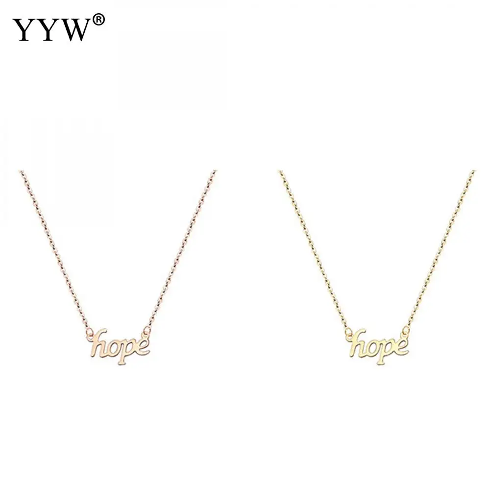 

2017 women fashion 316 Jewelry Stainless Steel chain necklace letter hope for woman party gift Approx 15.7 Inch Strand