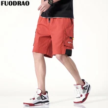 FUODRAO Лето Уличная Повседневное х/б мужские шорты хип-хоп грузовой короткие Jogger Harajuku Японии Стиль Карманы Шорты 5XL D075
