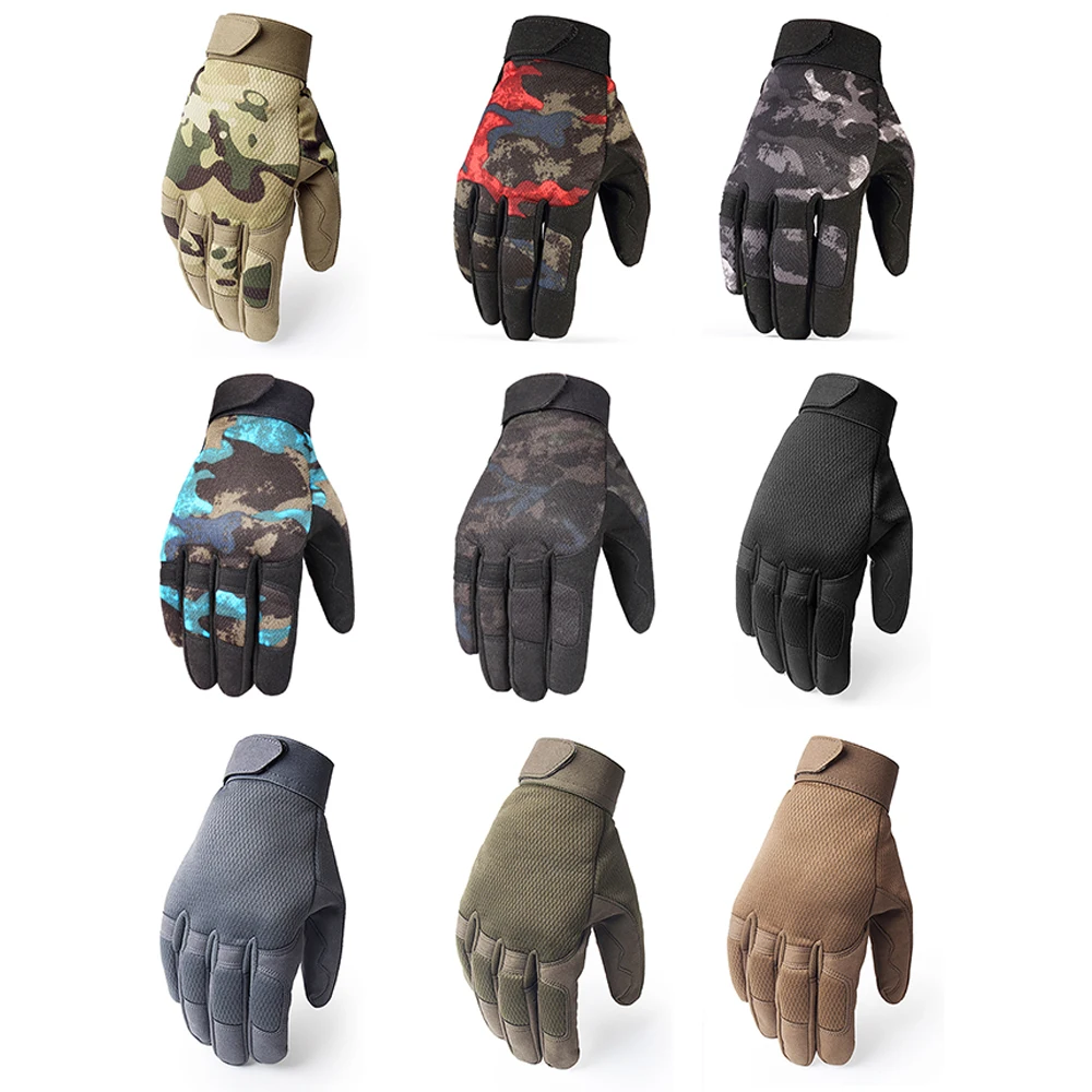 Multicam Outdoor Tactical Gloves Army Military Bicycle Airsoft Hiking Climbing Shooting Paintball Camo Sport Full Finger Glove