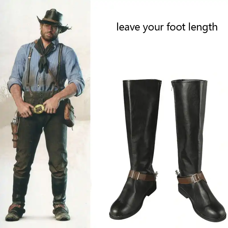 Game Red Dead Redemption 2 Costume Cowboy Arthur Morgan Cosplay Boots Leather Shoes Halloween Carnival Accessories Custom Made