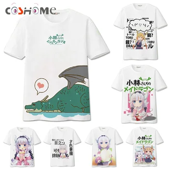 

Coshome Kobayashi-san Chi No Maid Dragon Maid Kanna Kamui Toru T-shirts Cosplay Costumes T Shirts Men Women Tops Short Sleeves