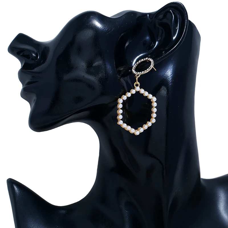 

2019 Fashion New Korean Version Alloy Star Drop Earrings Fairy Temperament Simulated Pearl Gold Sweet Brincos For Women Jewelry