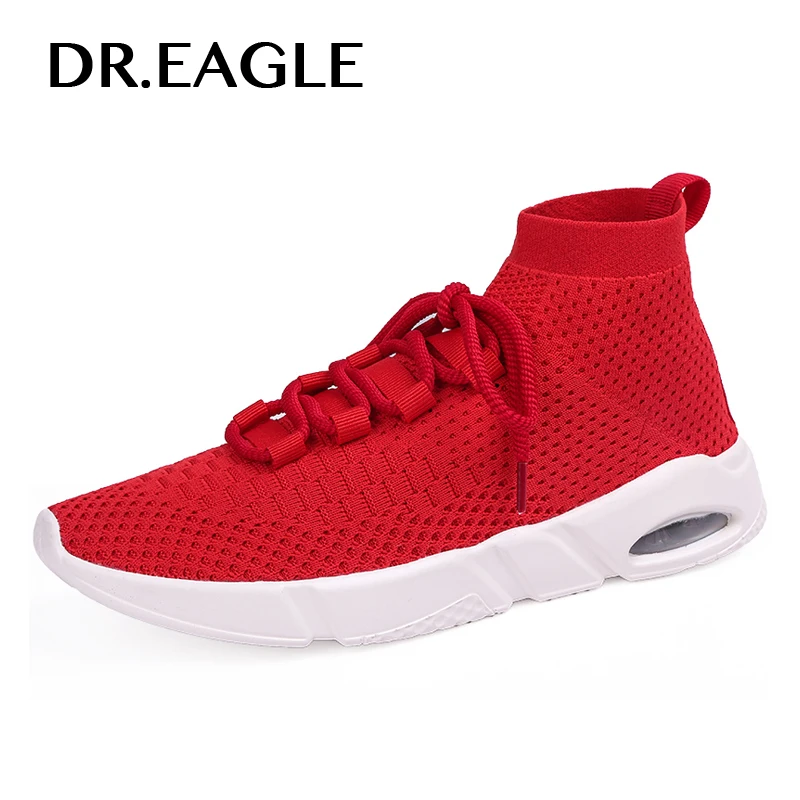 DR.EAGLE black red sneaker socks men running shoes sport sneakers breathable mesh summer comfortable lace-up cheap baskets homme DR.EAGLE black red sneaker socks men running shoes sport sneakers breathable mesh summer comfortable lace-up cheap baskets homme
