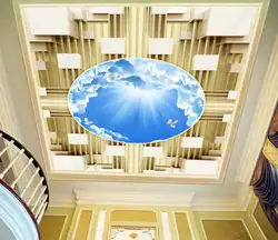 Квадратный, голубое небо, белые облака 3d потолочные обои для стен 3 d гостиная спальня потолок 3d обои