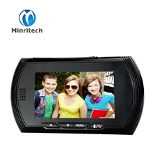 A estrenar 4.3 pulgadas motion detección de puerta mirilla hd lcd de la cámara de 140 grados cámara de la puerta mirilla mirilla visor de visión nocturna