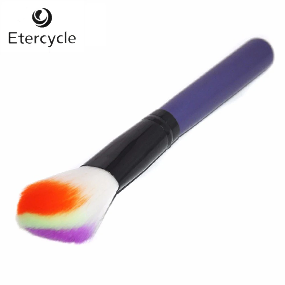 17.5cm 4 Colors Professional Mint Round Handle Brushes Makeup Flat