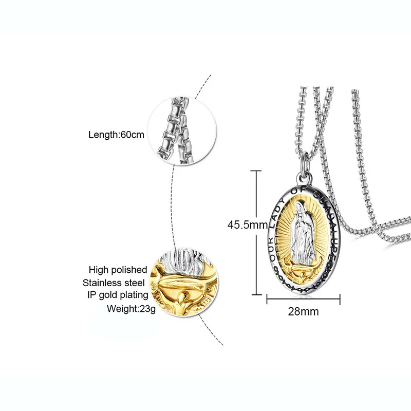 Ожерелье с кулоном Богородицы Гуадалупе 24 дюйма|necklace lady|ladies necklaceladies jewelry |
